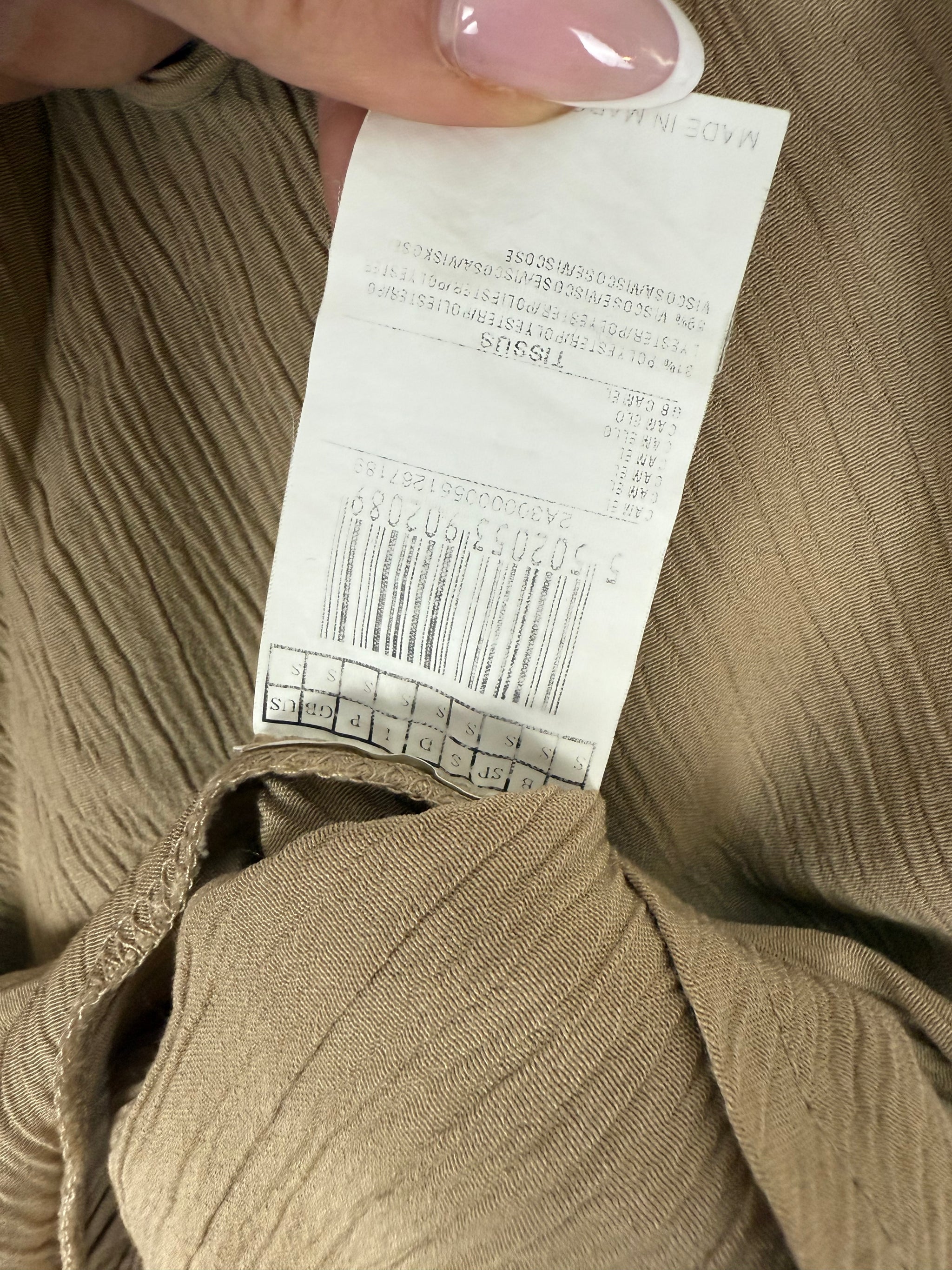 Beige flared long sleeves top (S)