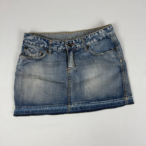 Blue denim mini skirt (S)