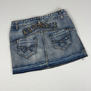 Blue denim mini skirt (S)