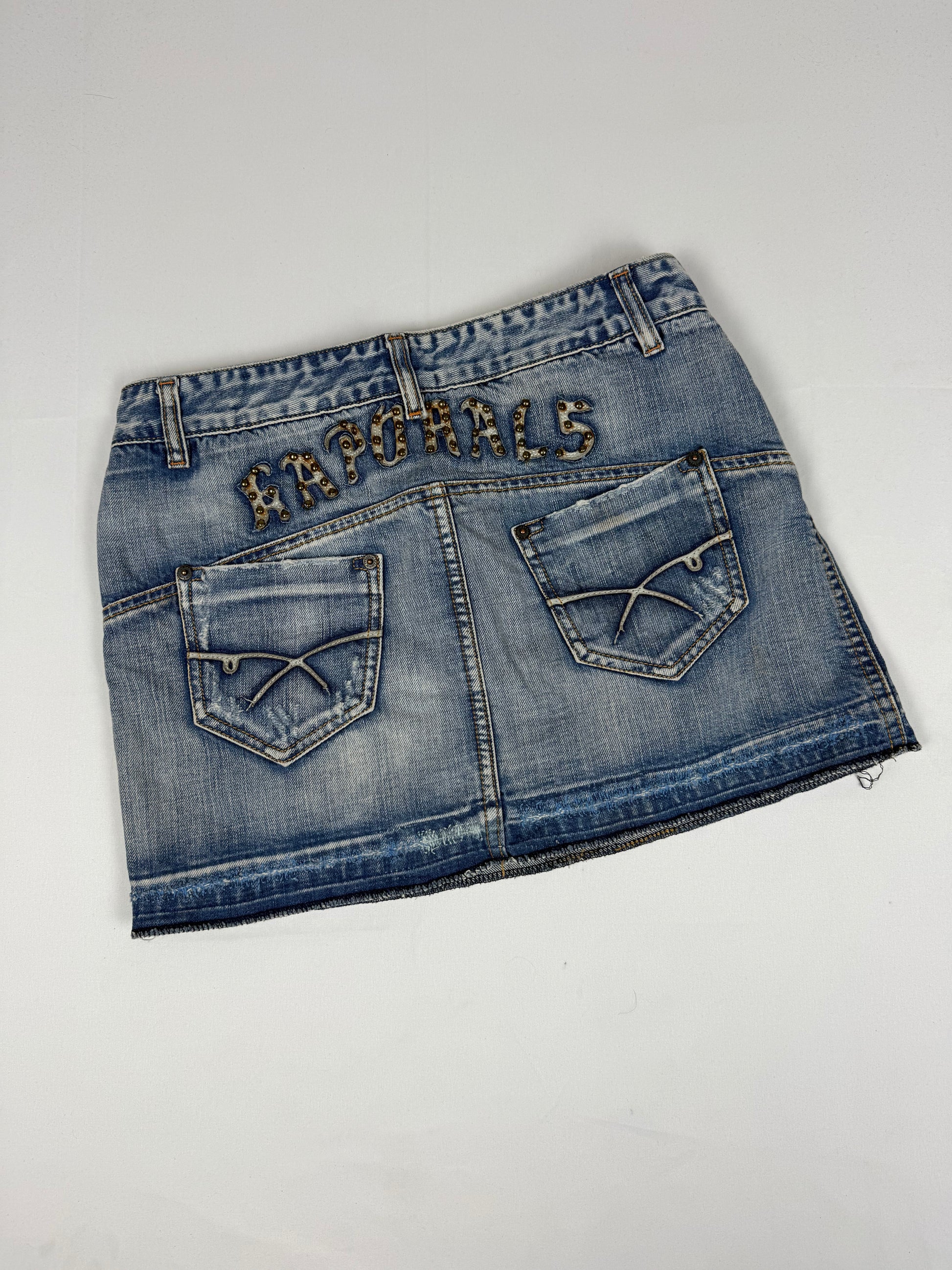 Blue denim mini skirt (S)