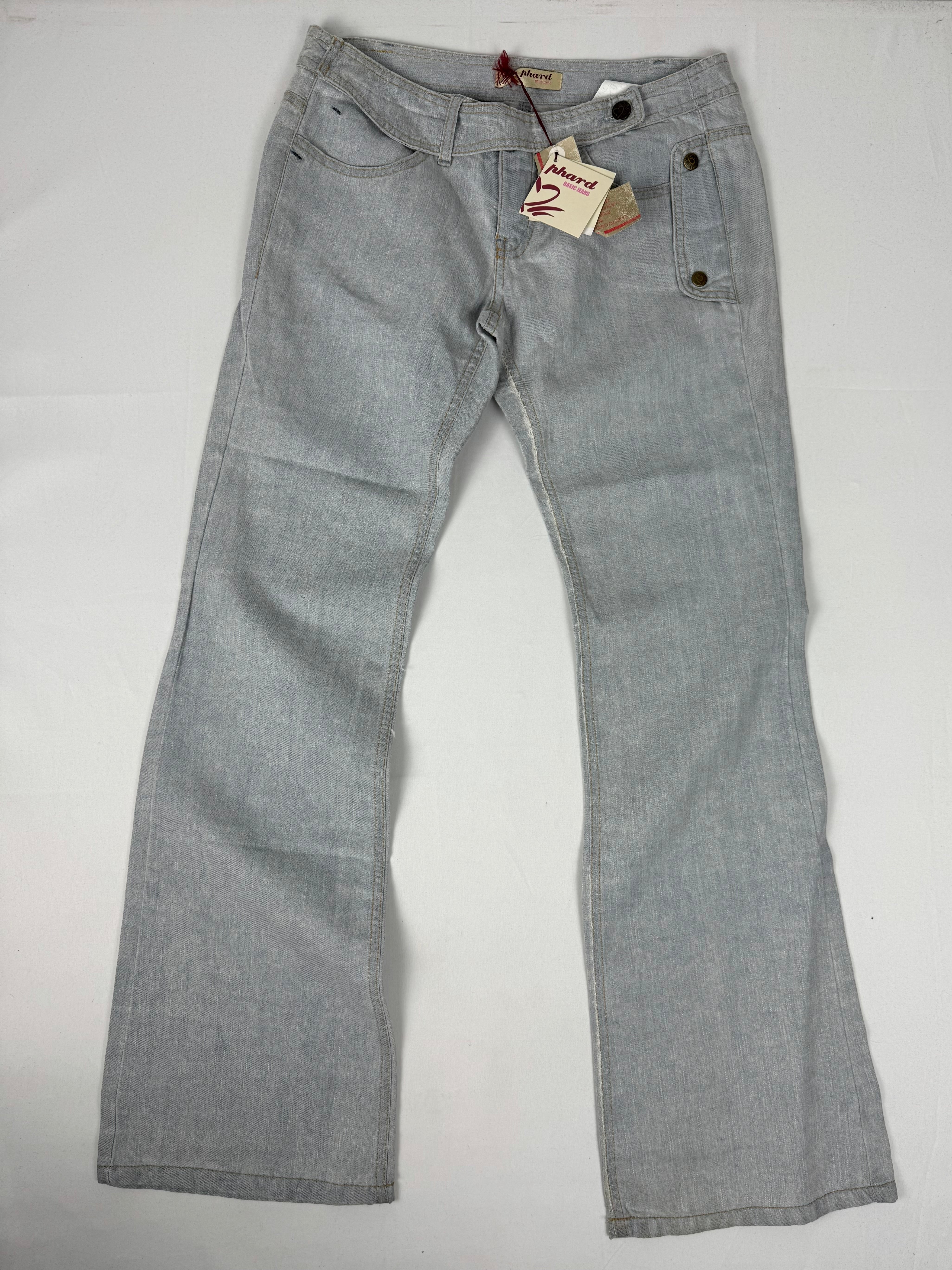 Grey denim low rise flare pants (M/L)
