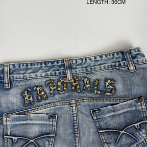 Blue denim mini skirt (S)