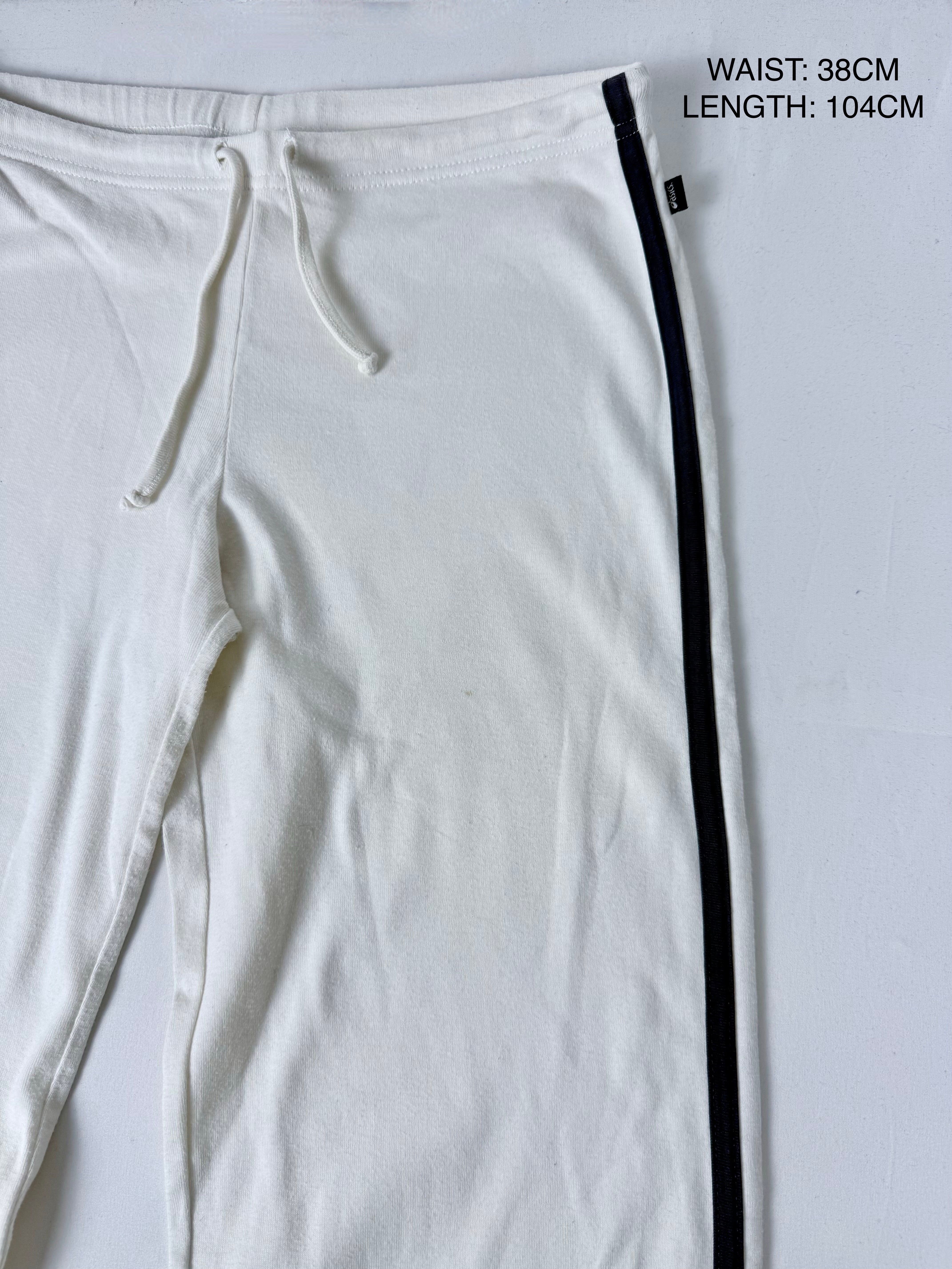 White activewear low rise joggers pants (M)
