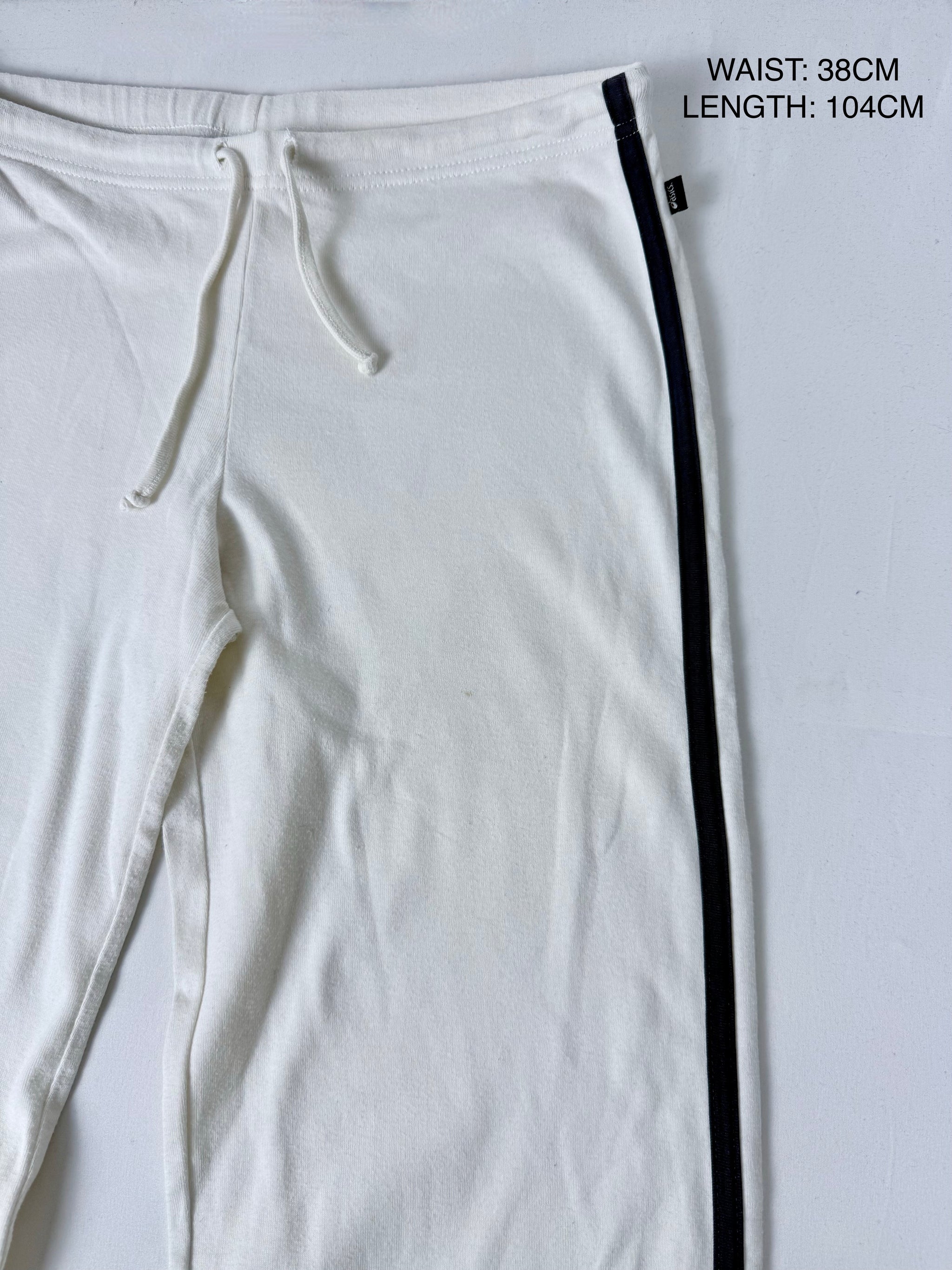 White activewear low rise joggers pants (M)