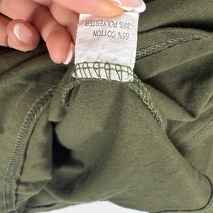 Khaki lace up long sleeves top (S)