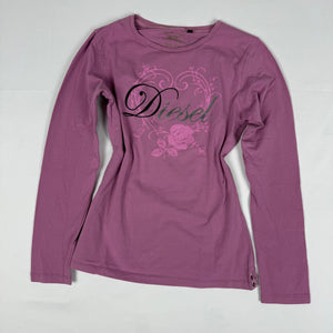 Pink logo cotton long sleeves top (S/M)