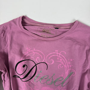 Pink logo cotton long sleeves top (S/M)