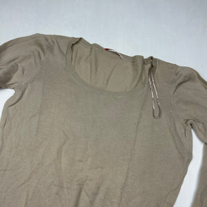 Beige round neck cotton jumper (S/M)