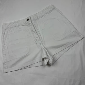 White denim mid rise mini short (M)