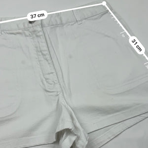 White denim mid rise mini short (M)