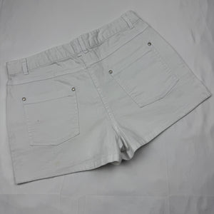 White denim mid rise mini short (M)