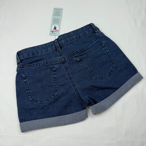 Blue denim low rise lace up mini short (XXS)