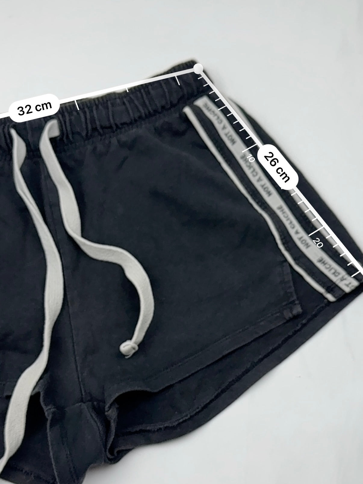 Black 100% cotton low rise mini short (S)