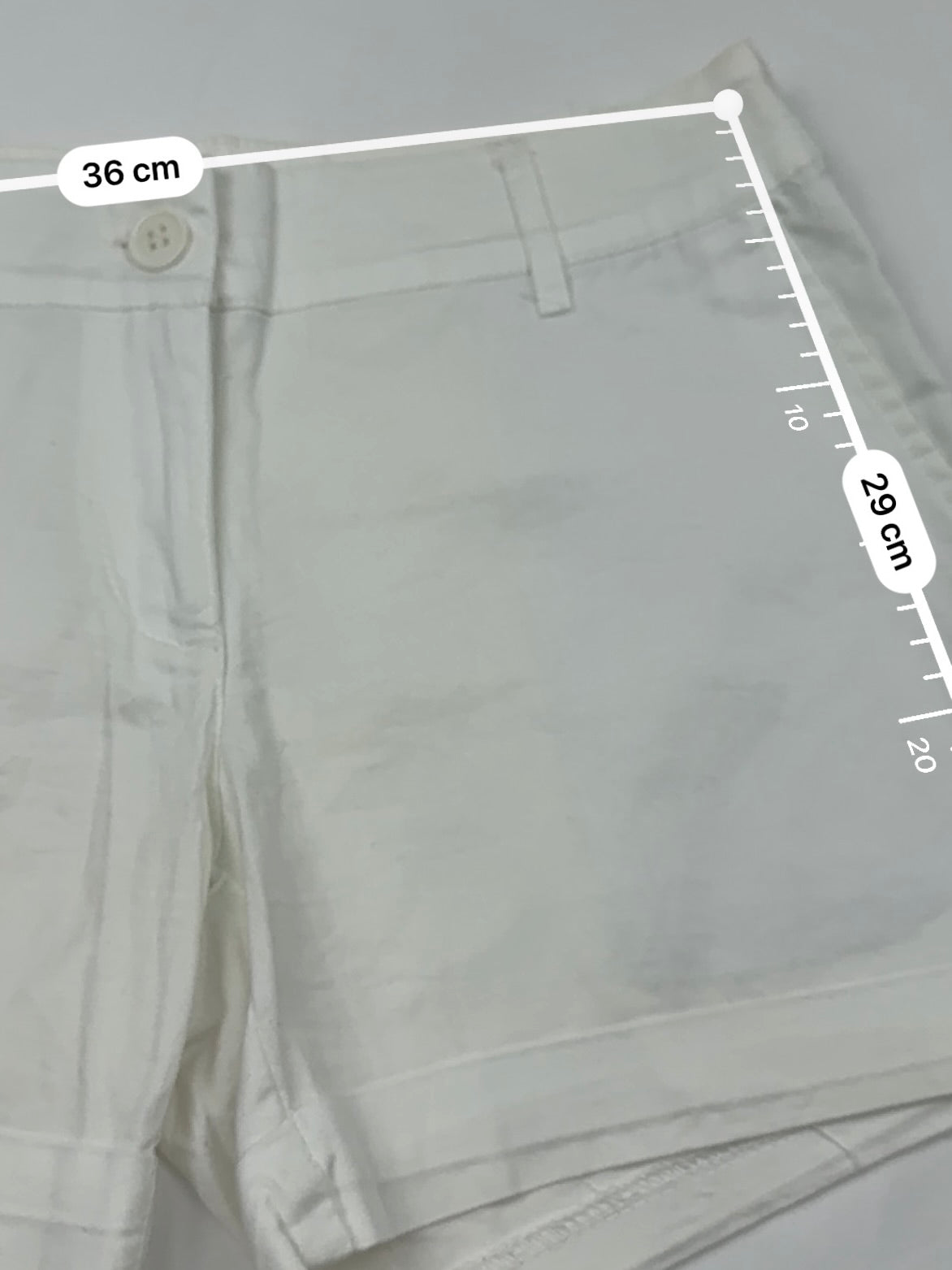 White 100% cotton low rise mini short (S)
