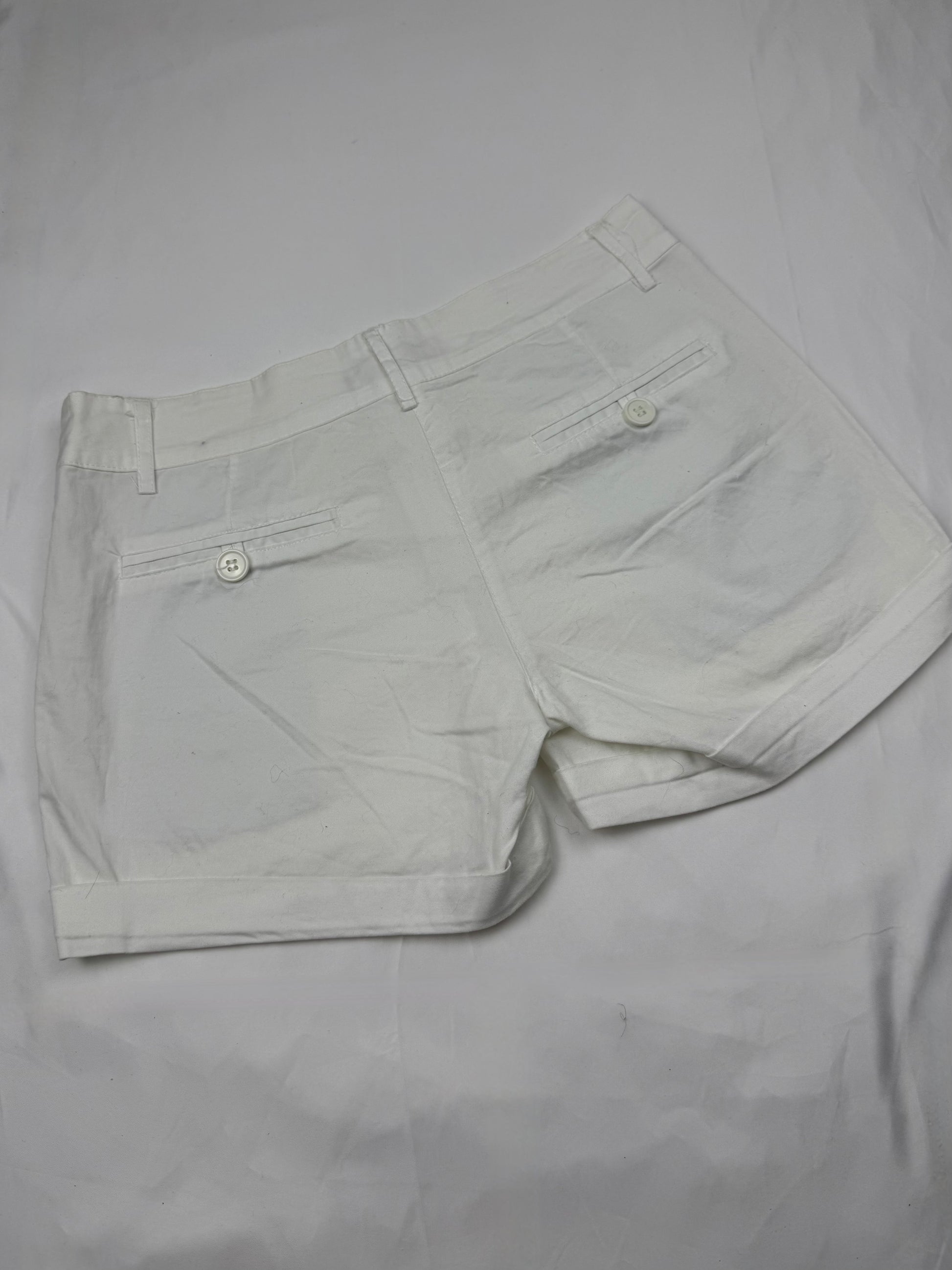 White 100% cotton low rise mini short (S)
