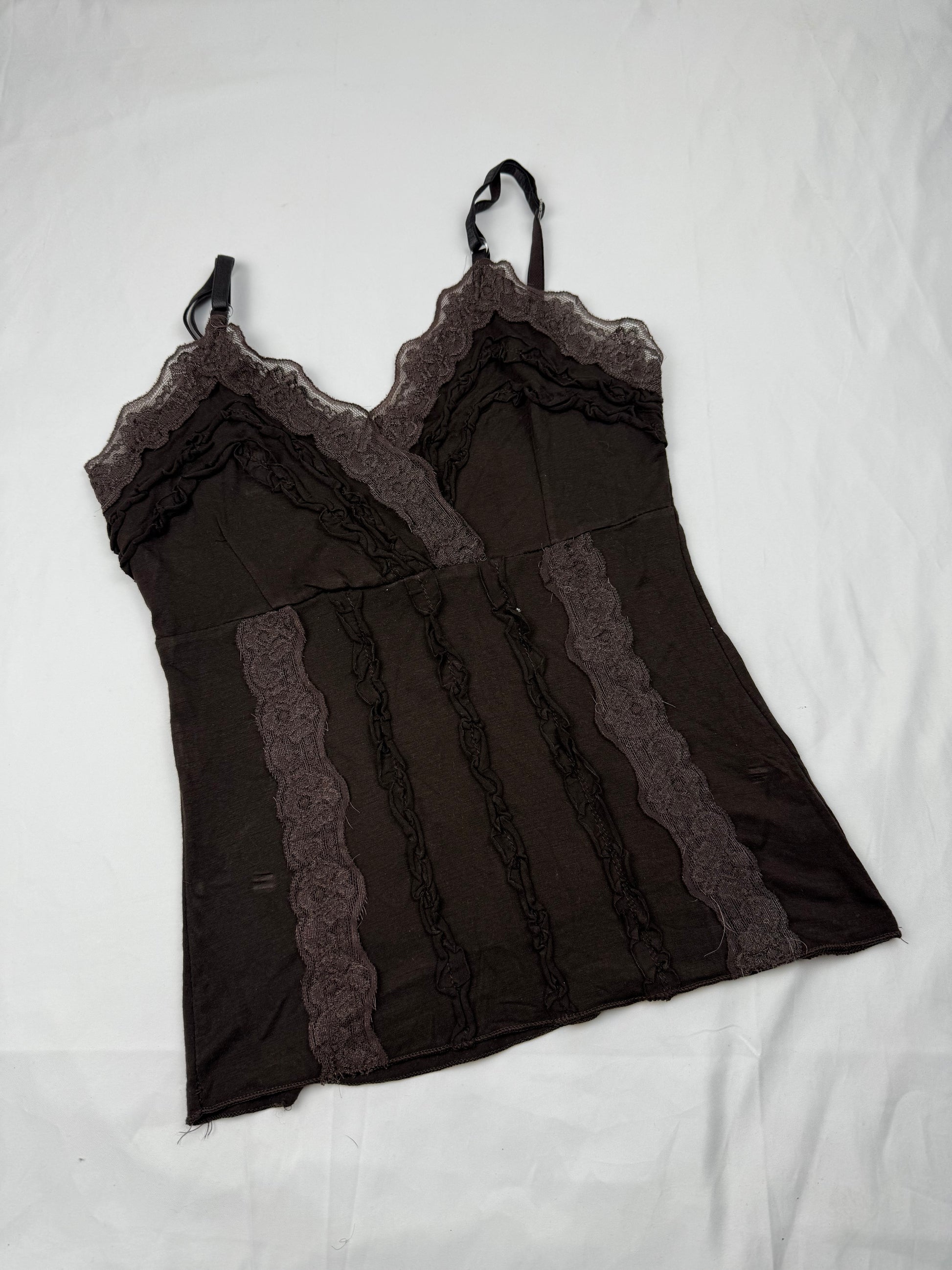 Brown lace cami top (S)