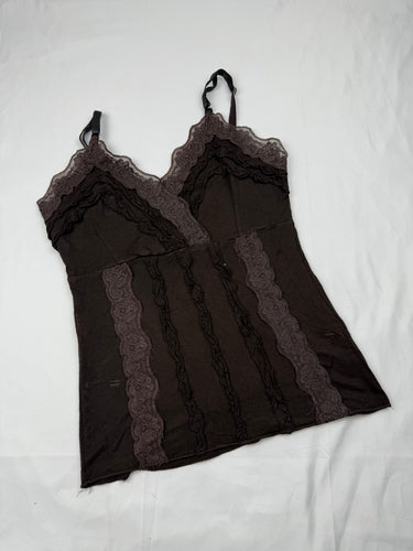 Brown lace cami top (S)