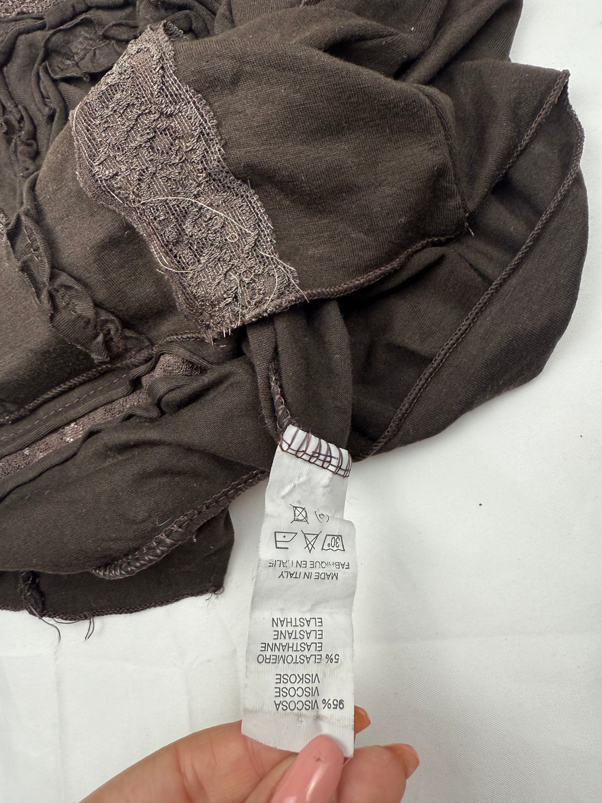 Brown lace cami top (S)