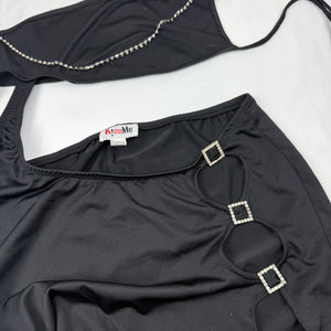 Black stretchy backless maxi dress (S/M)