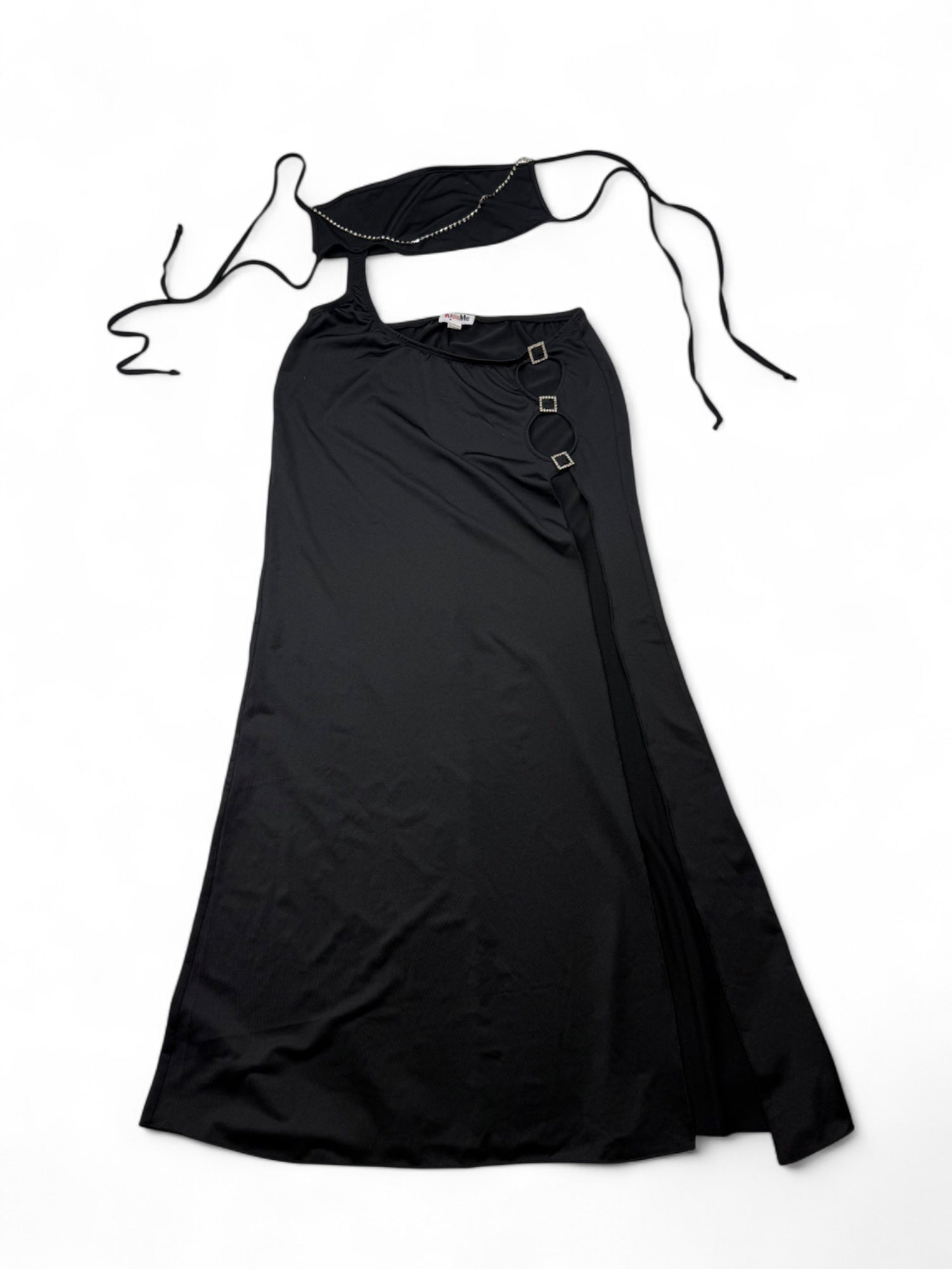 Black stretchy backless maxi dress (S/M)