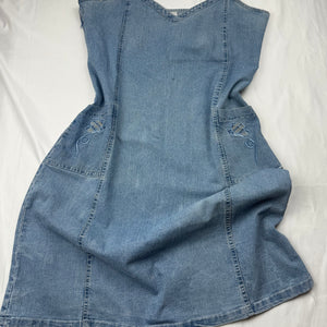 Denim jean blue Y2K vintage mini dress (XL)