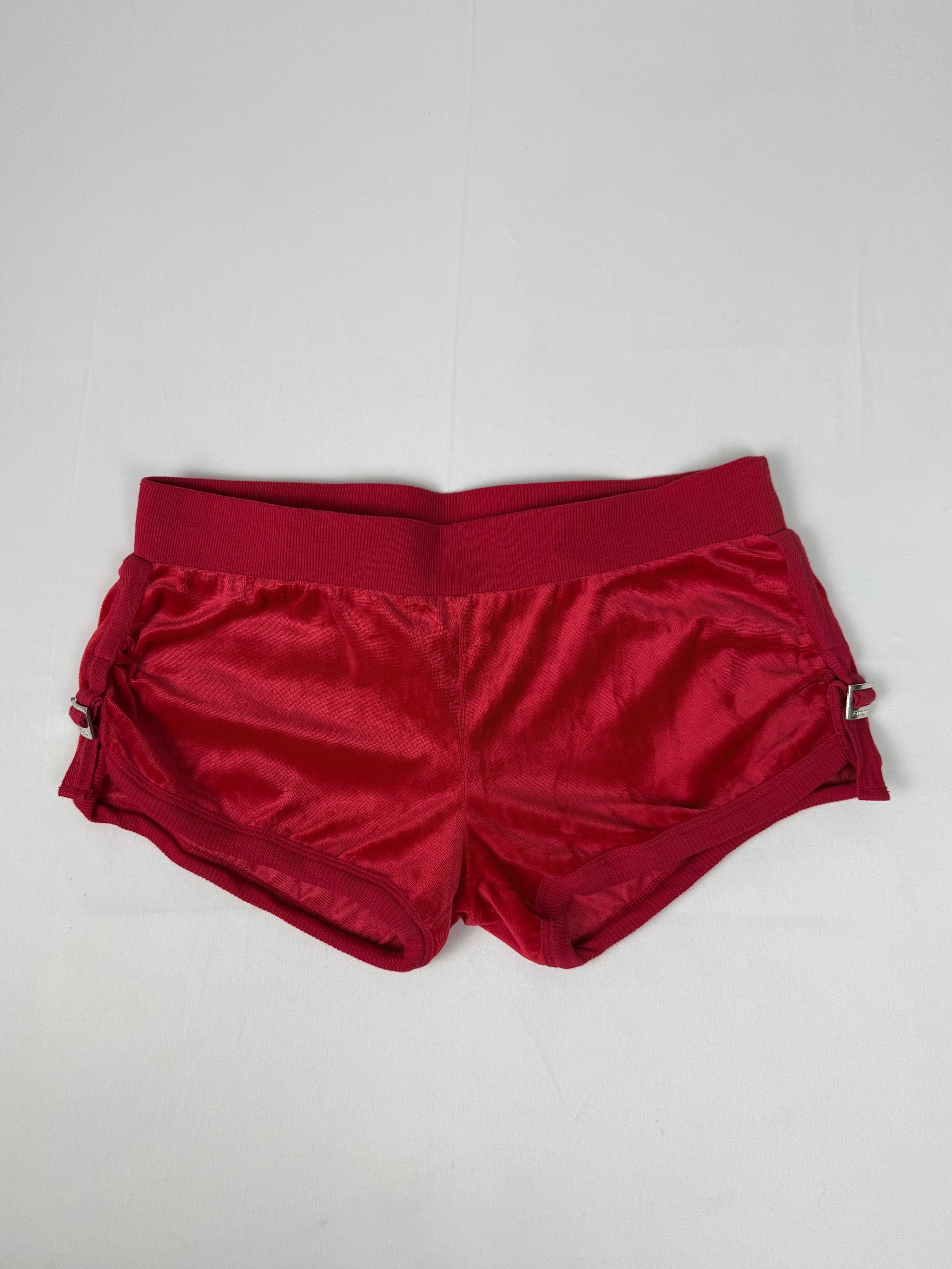 Red velvet low rise mini short (M/L)