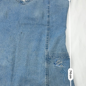 Denim jean blue Y2K vintage mini dress (XL)