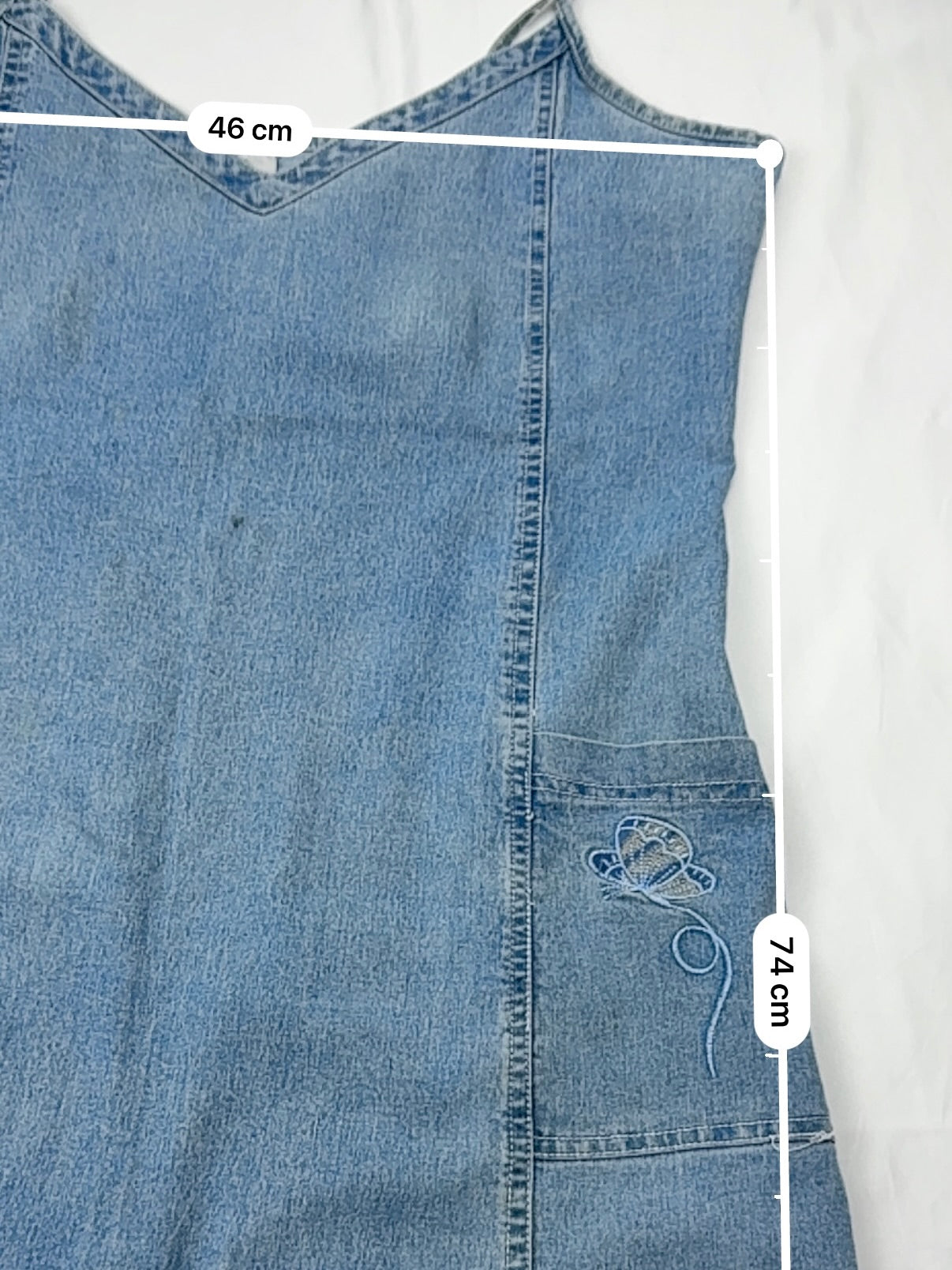 Denim jean blue Y2K vintage mini dress (XL)