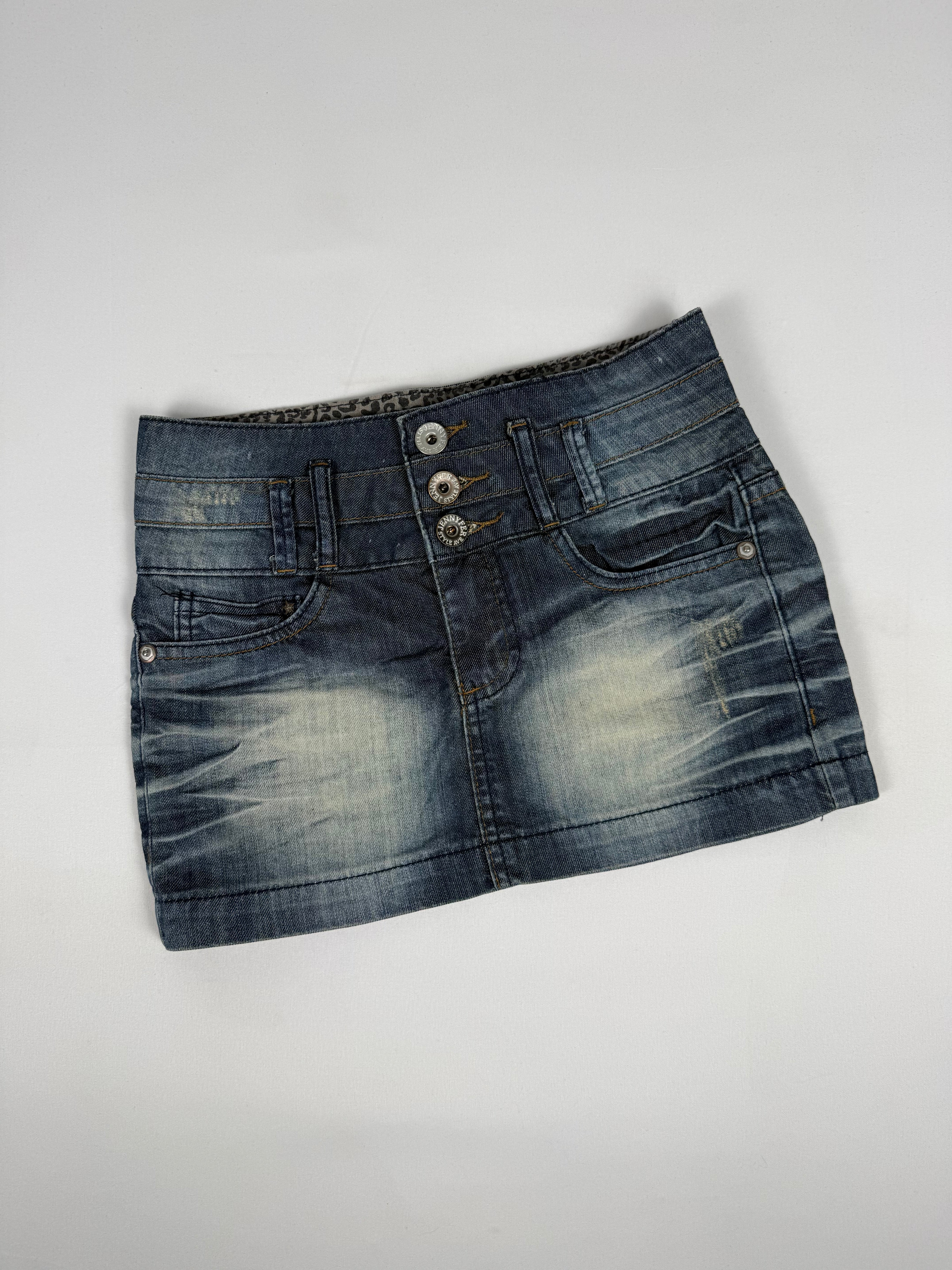 Jupe-short courte taille basse graphique orange (XS)