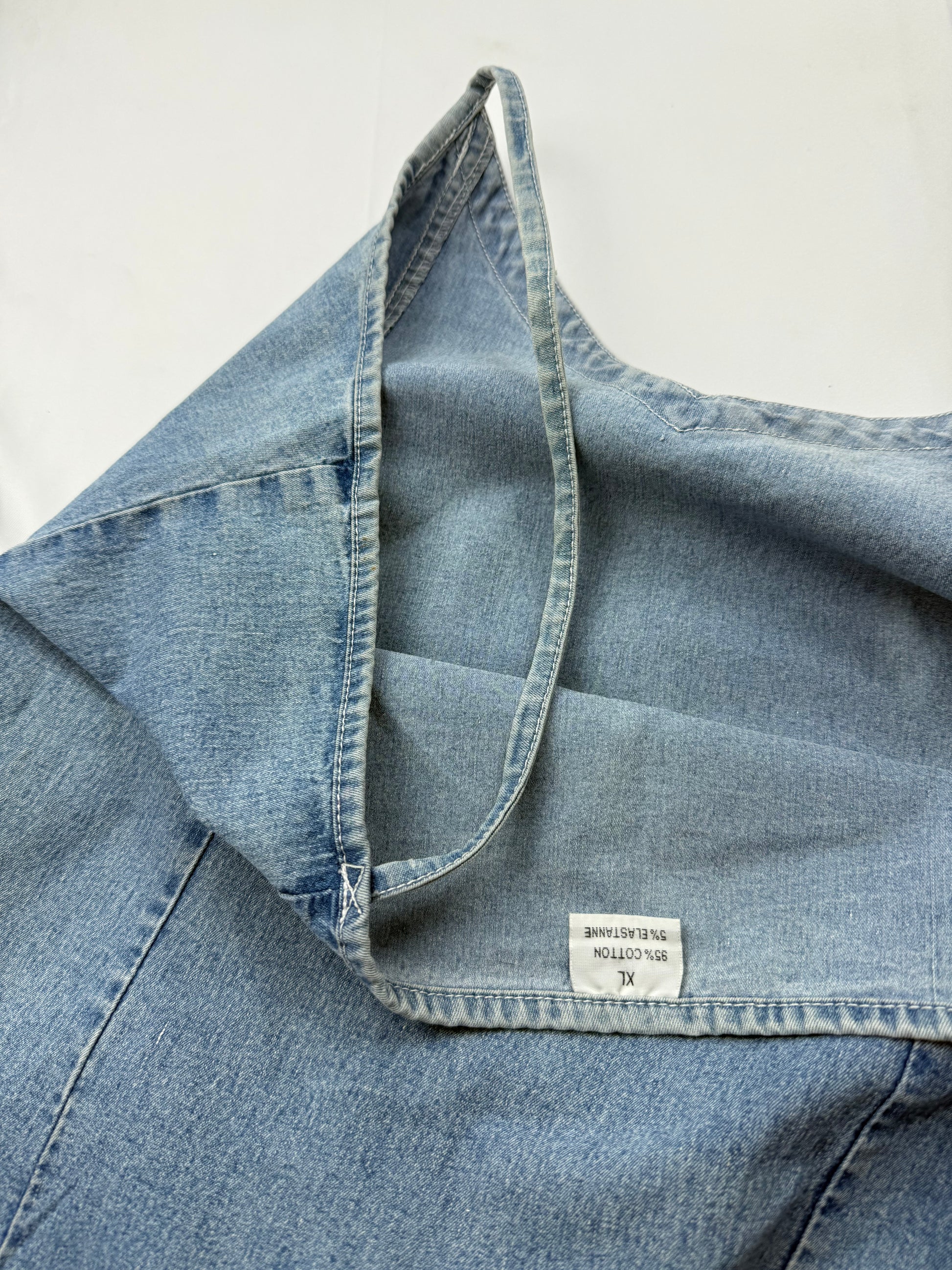 Denim jean blue Y2K vintage mini dress (XL)