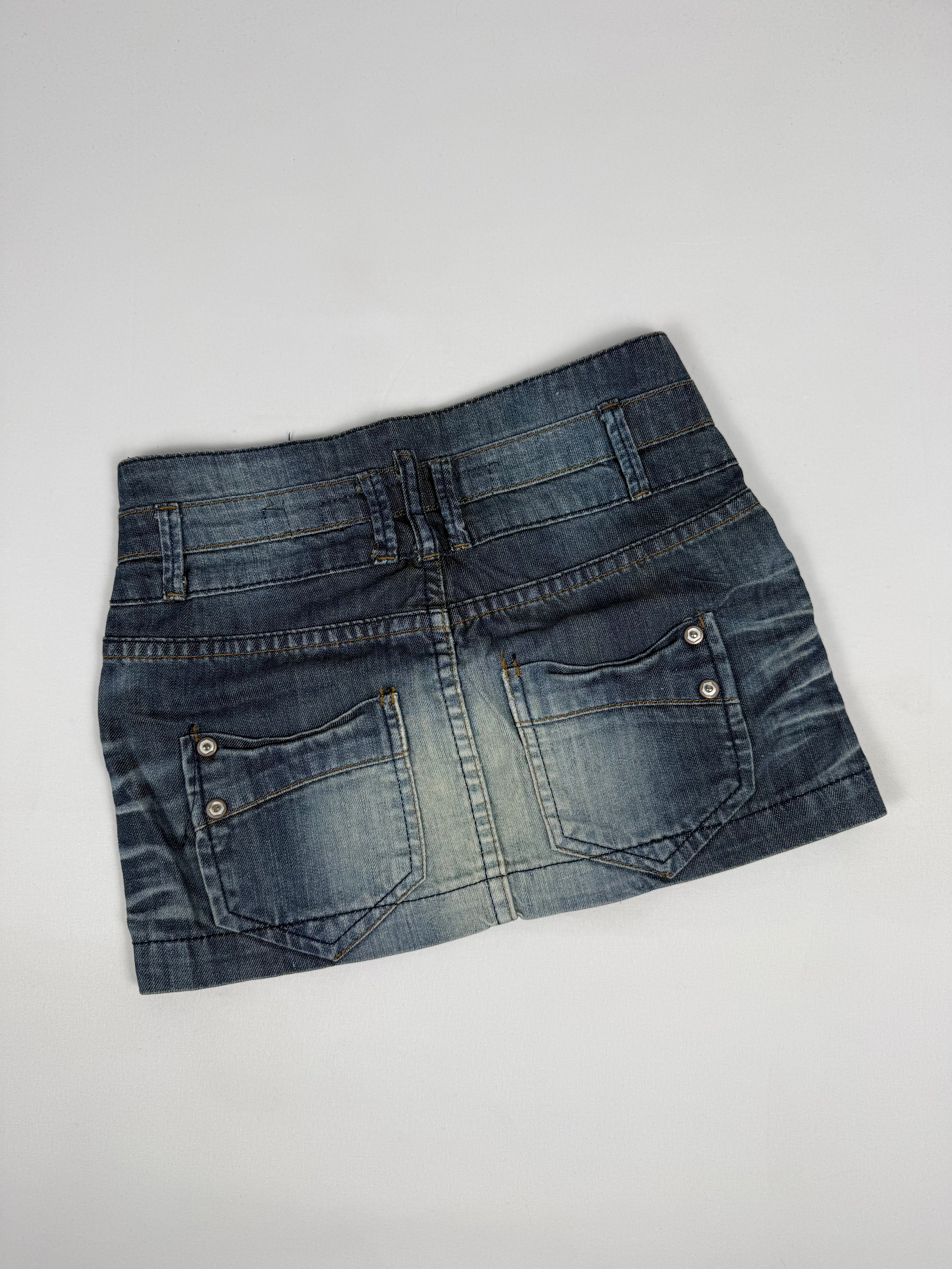 Jupe-short courte taille basse graphique orange (XS)