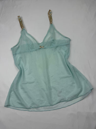 Baby blue mesh babydoll cami top (M)
