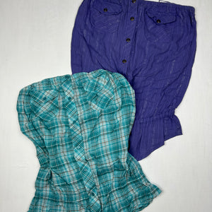 Cotton check print stretchy tube top (M)