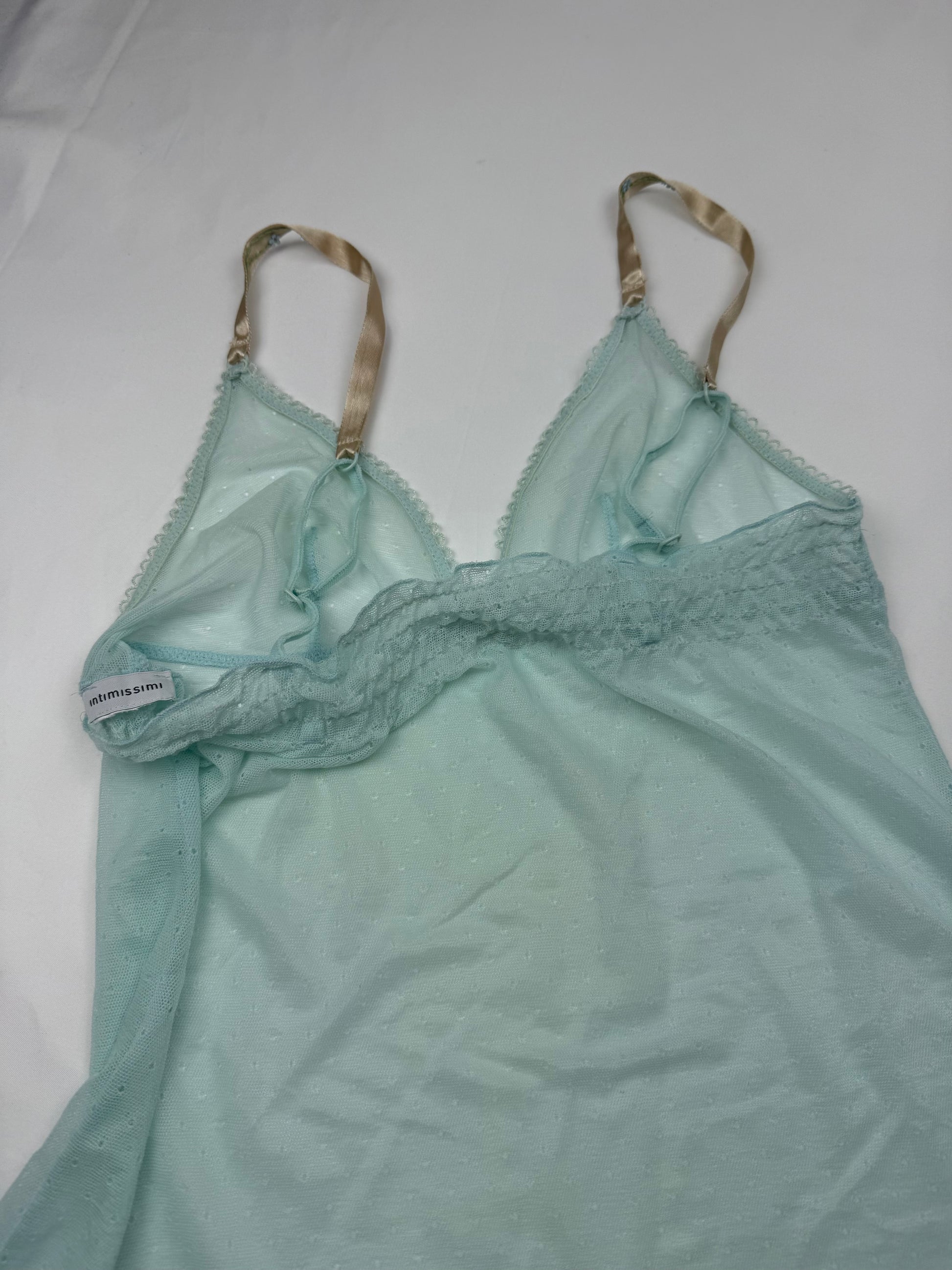 Baby blue mesh babydoll cami top (M)