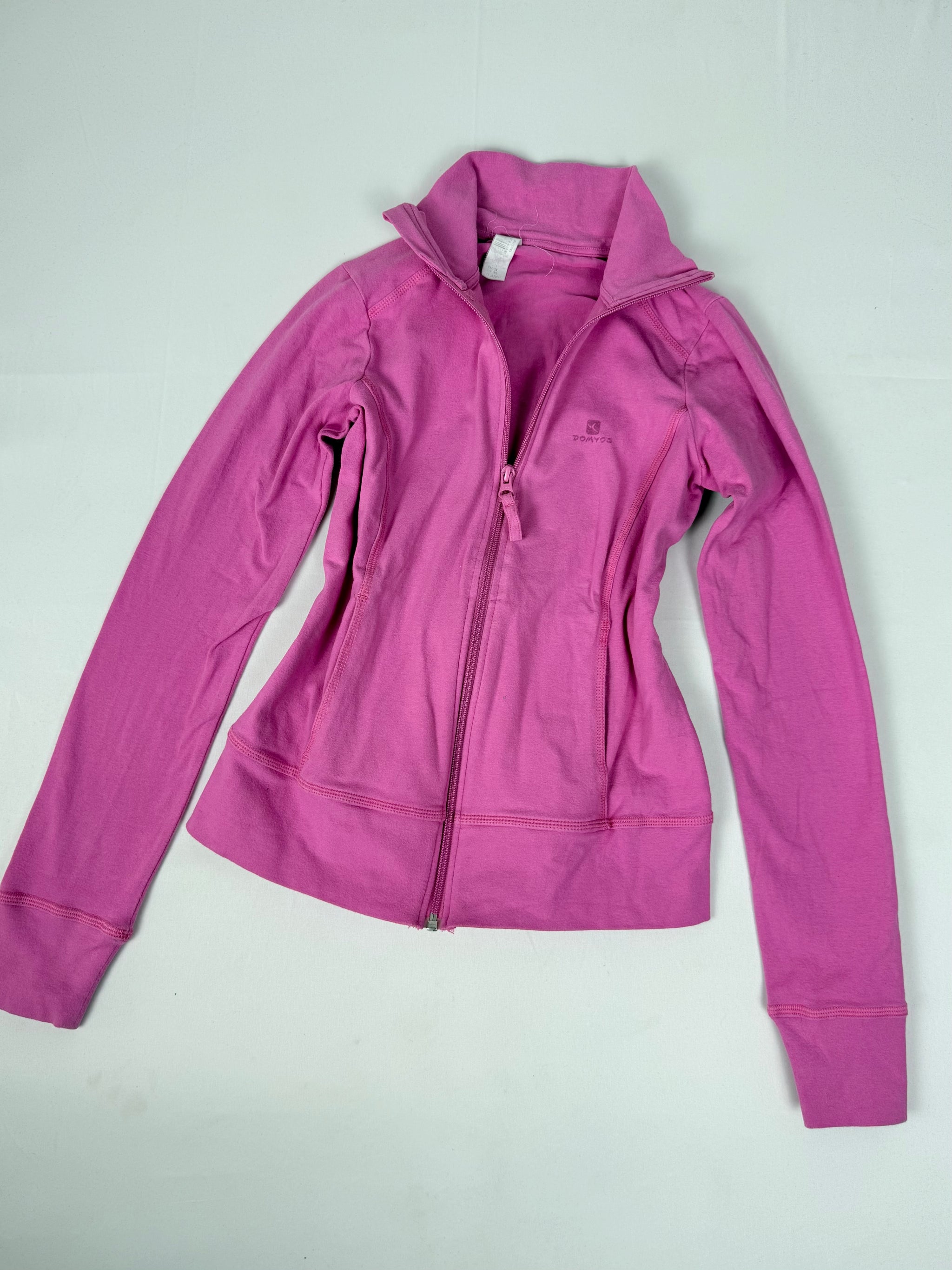 Pink zip activewear sweatshirt (M)