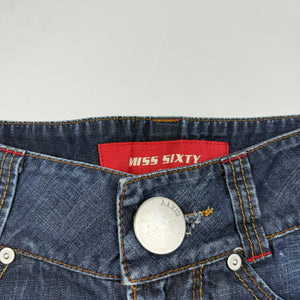 Navy denim low rise mini skirt (S)