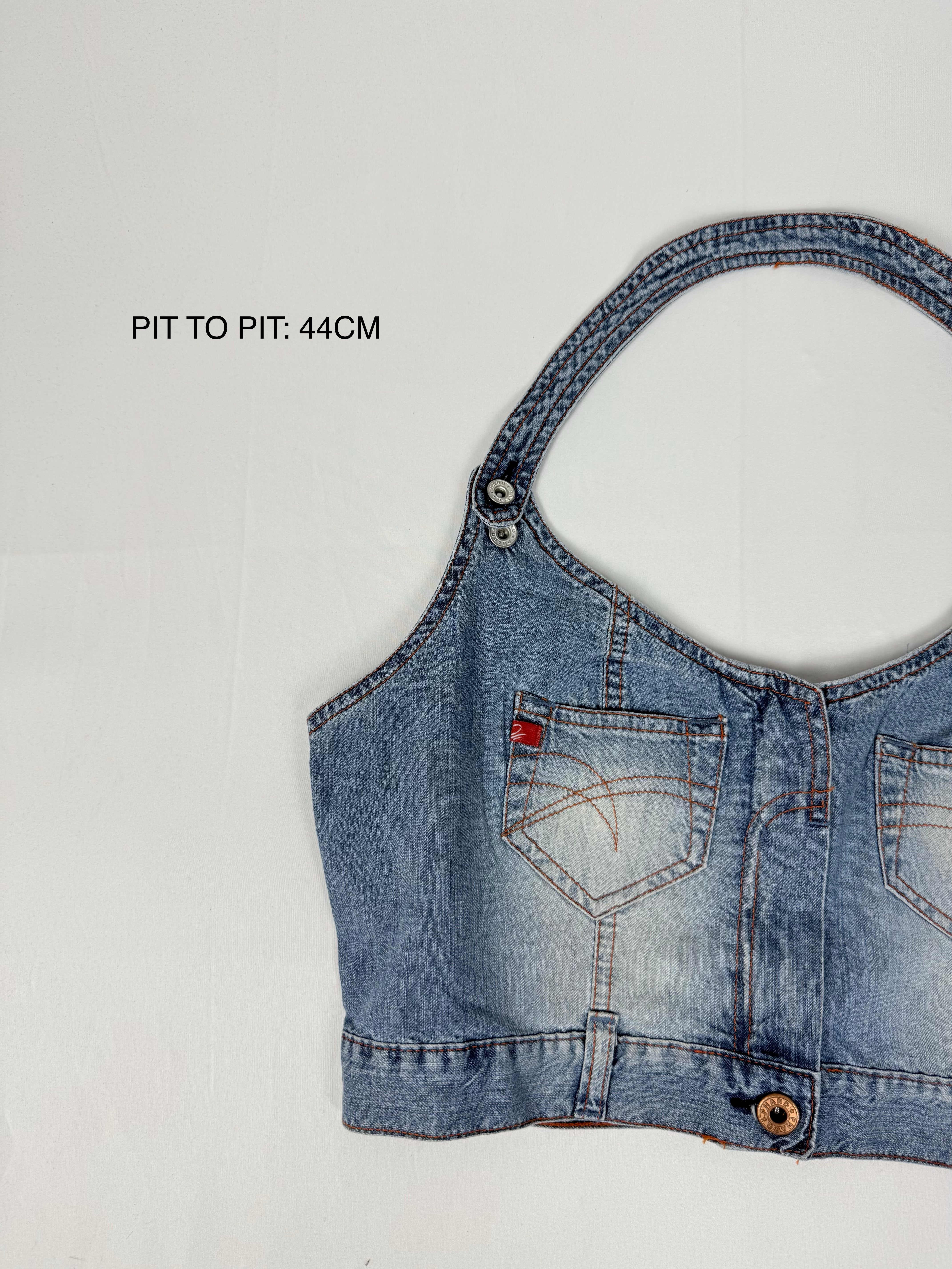 Blue denim halter top (XL)