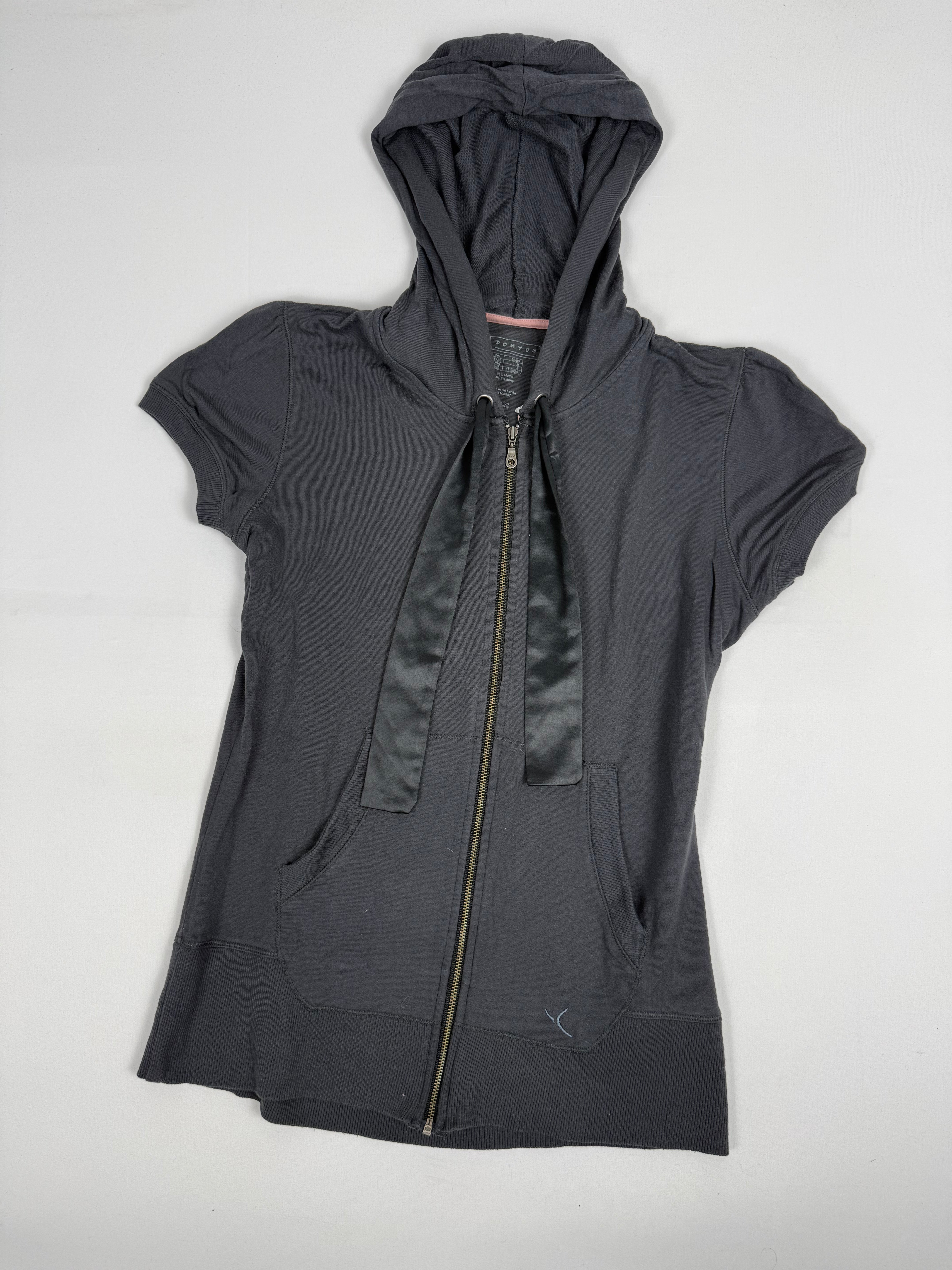 Grey cotton hooded tee (M)