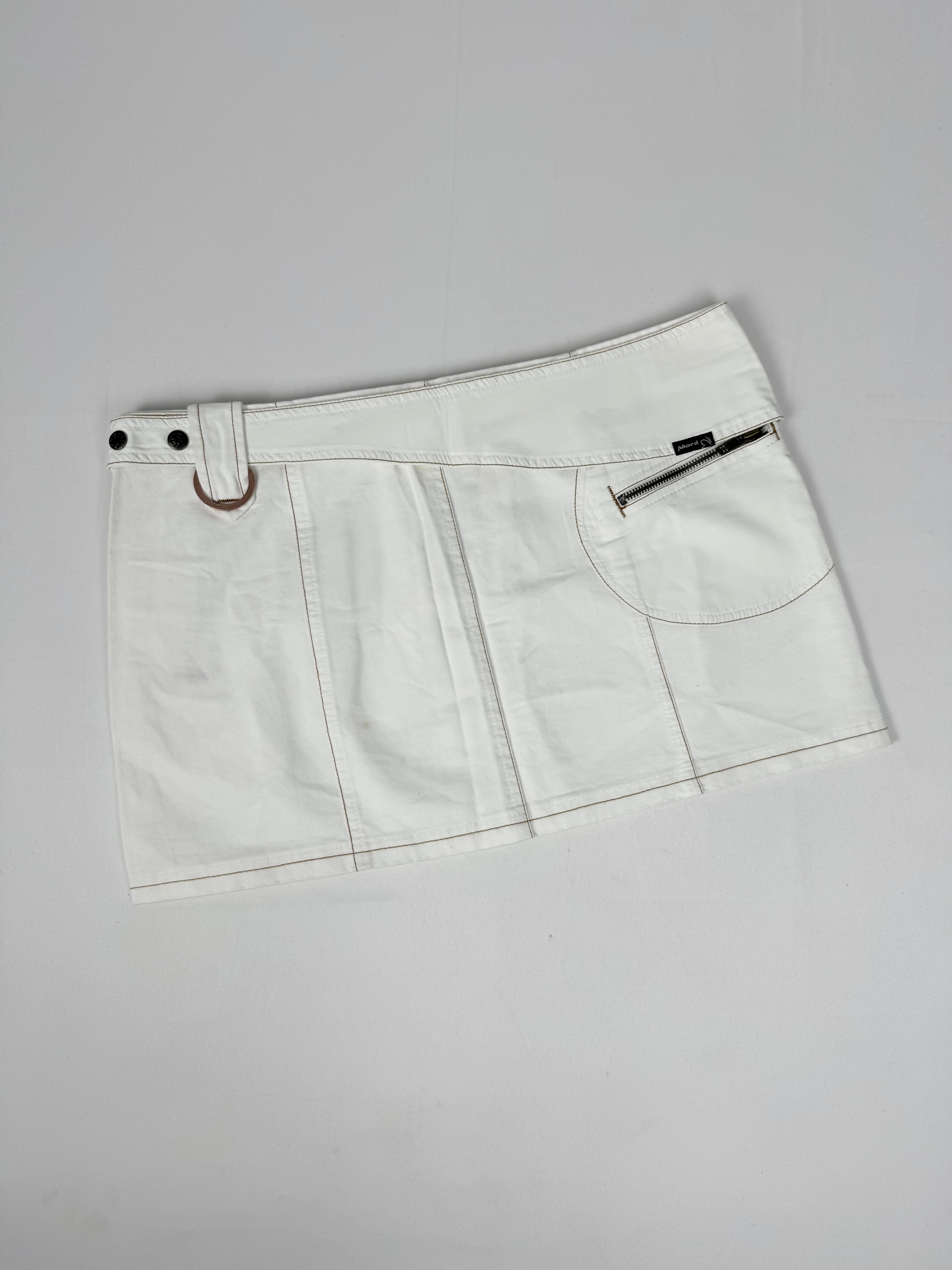 White denim low rise mini skirt (M/L)