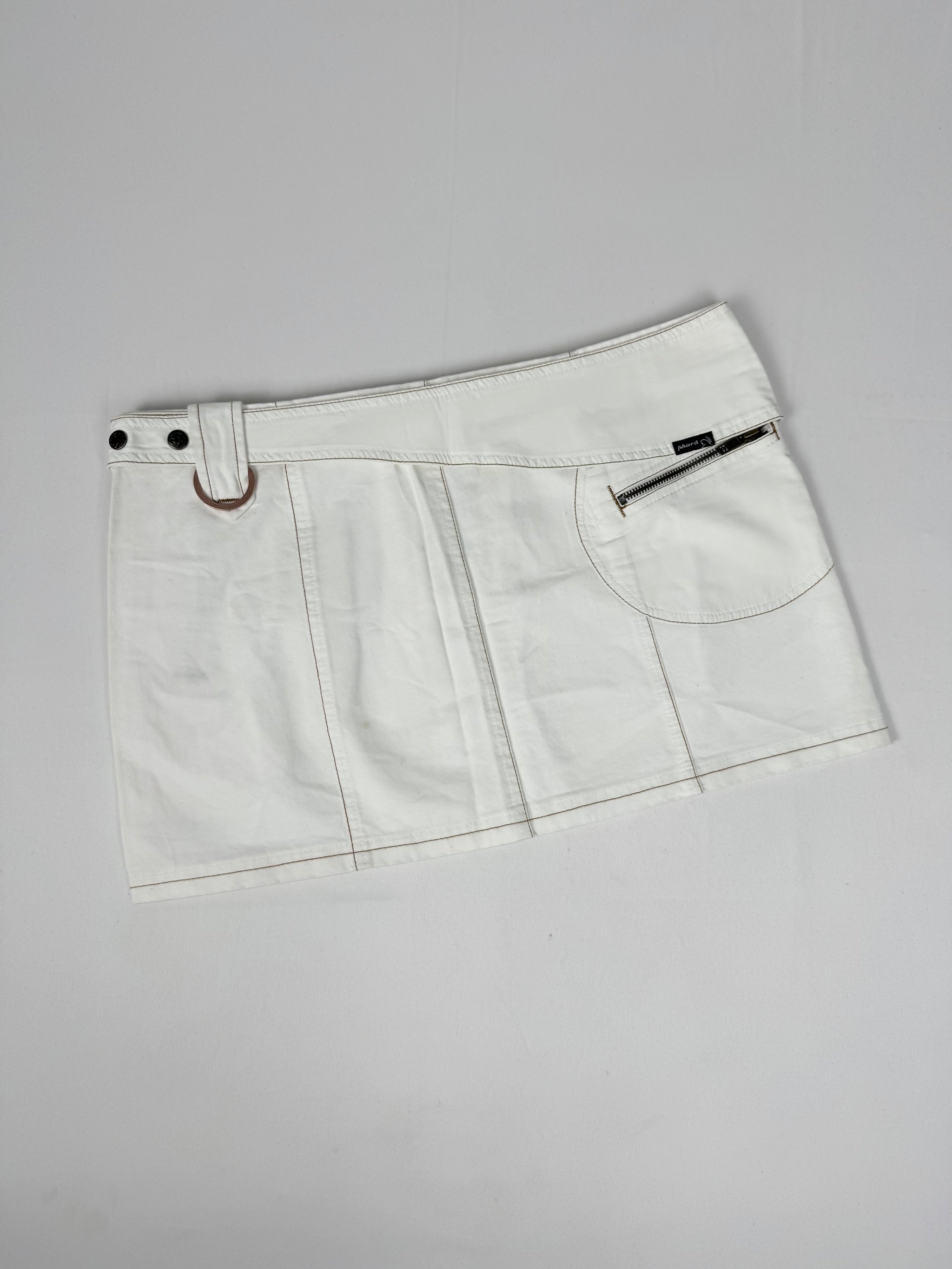 White denim low rise mini skirt (M/L)