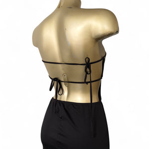 Black stretchy backless maxi dress (S/M)