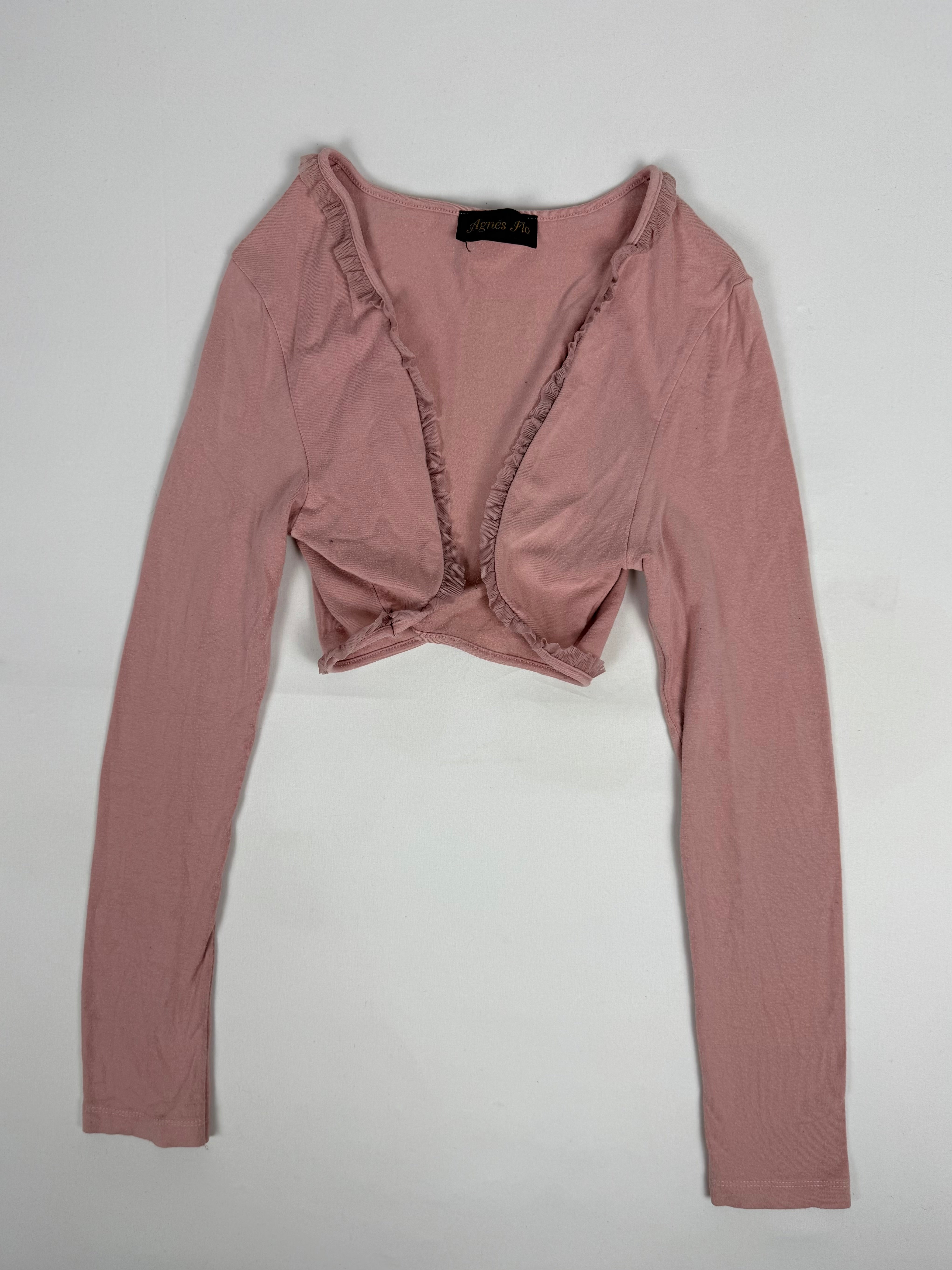 Pink cotton bolero top (L)