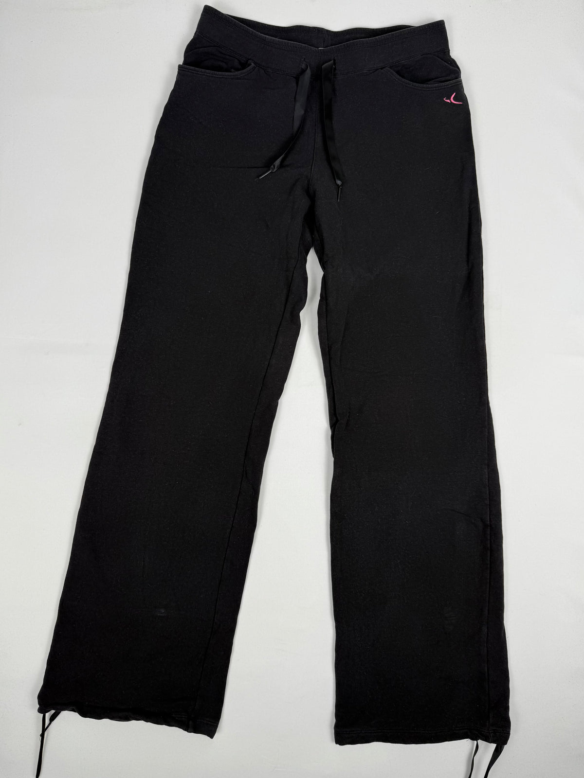 Black low rise cotton baggy pants (M)