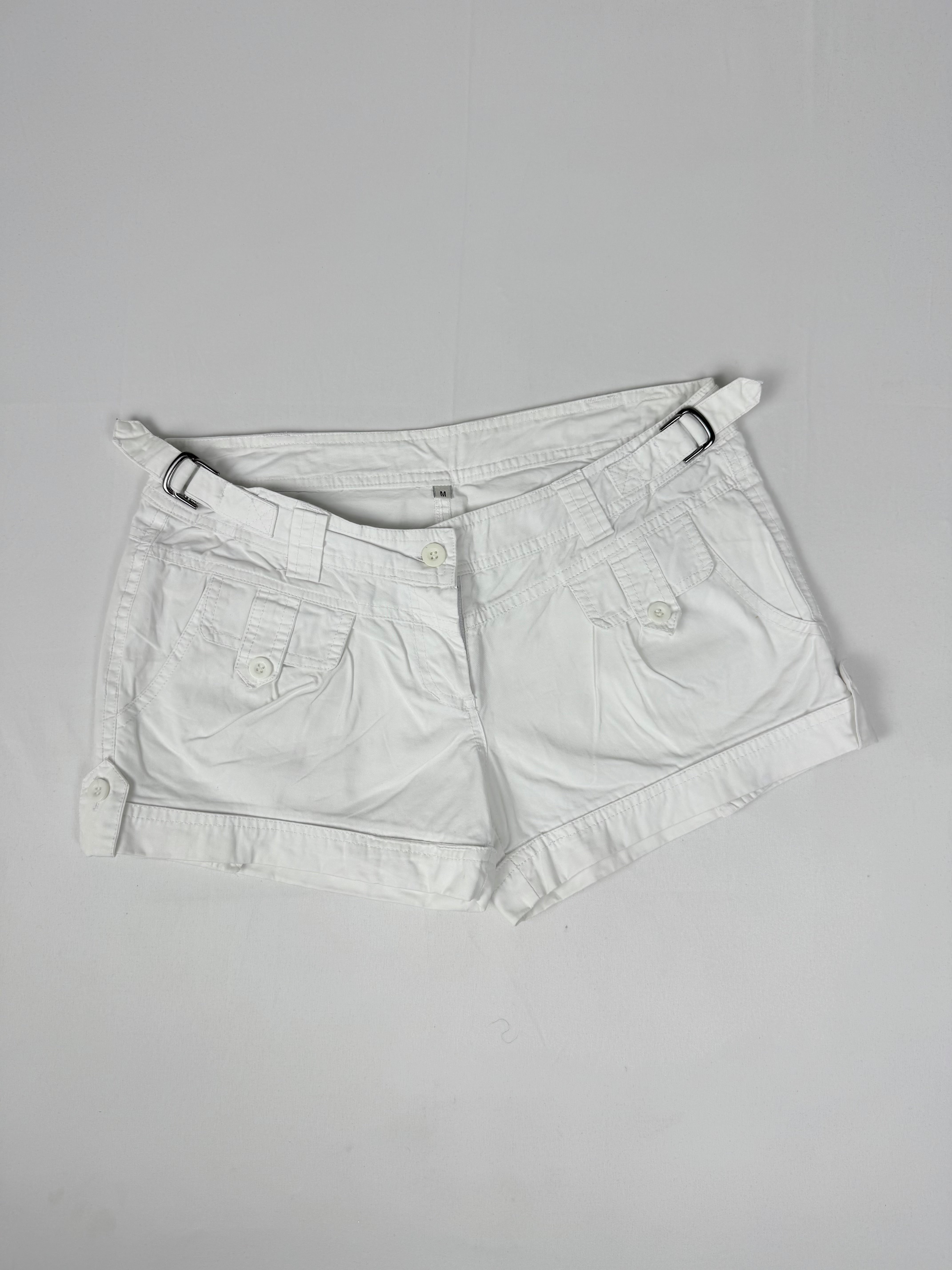 White 100% cotton low rise mini short (M)