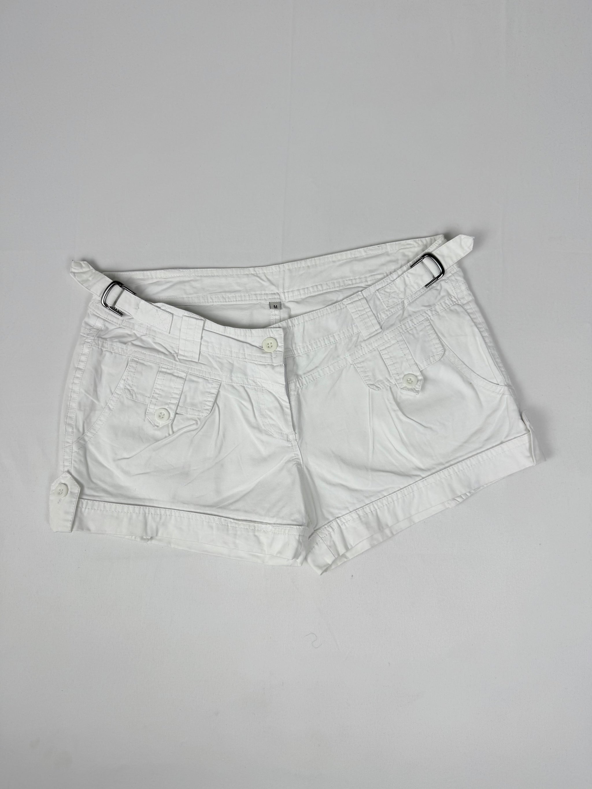 White 100% cotton low rise mini short (M)