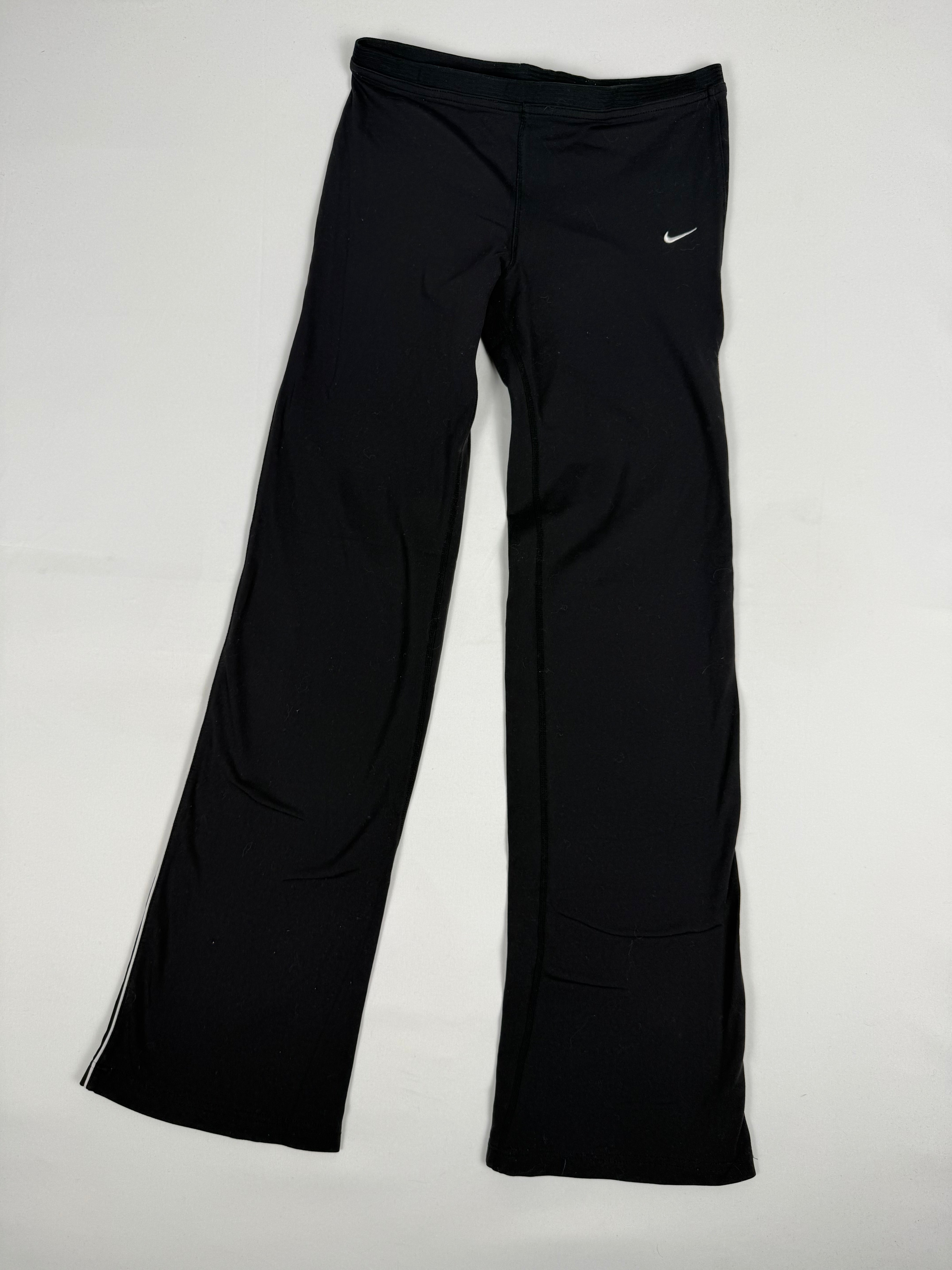 Pantalon droit taille basse en jean noir (XS)