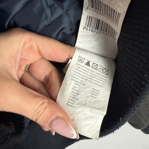 Grey cotton zip up hooded biker jacket (M)