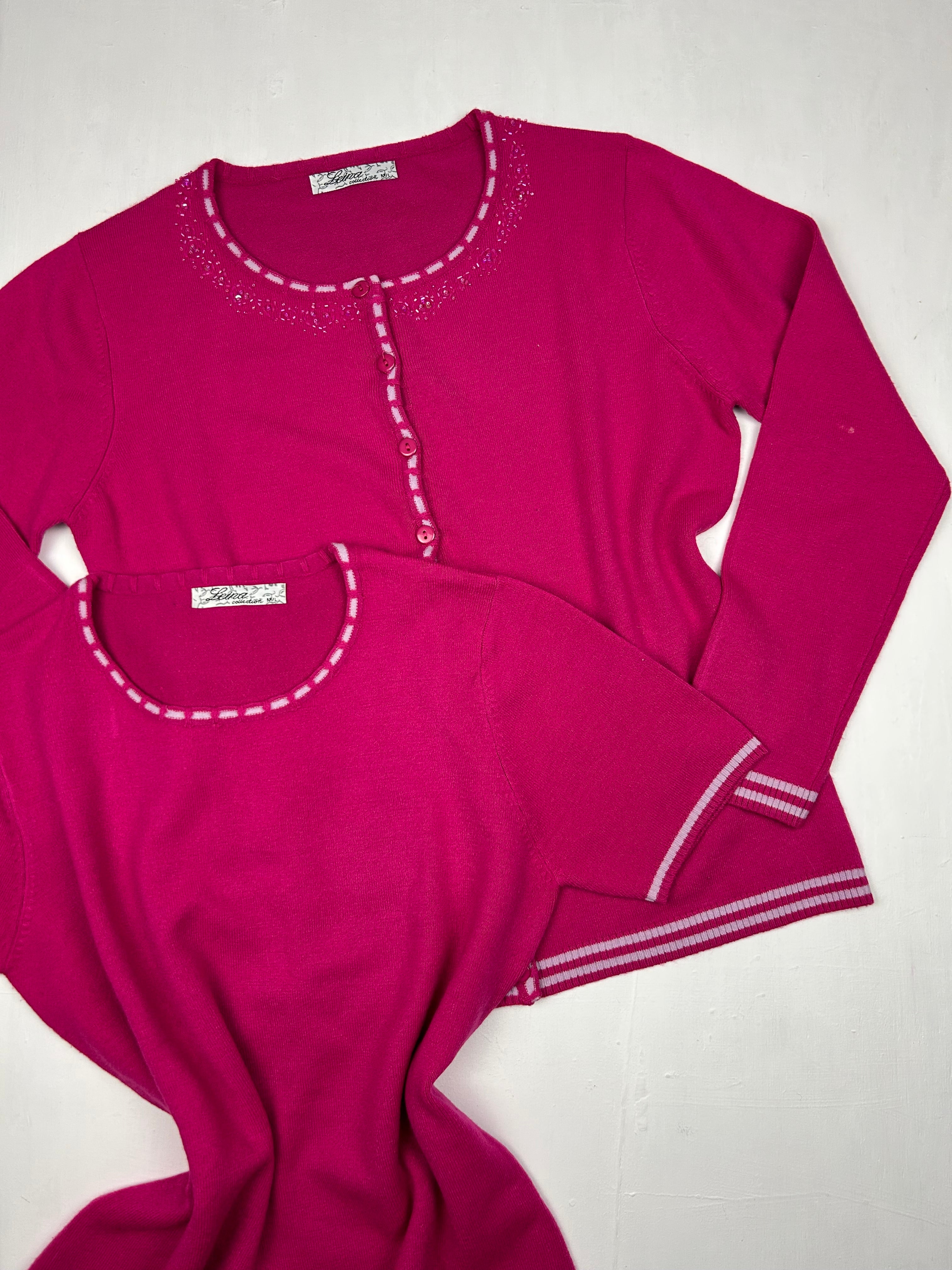 Pink stretchy cardigan jumper (M/L)