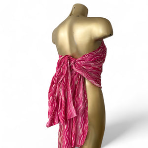 Pink graphic mesh multiway pareo tie up mini skirt / top (172x104cm)