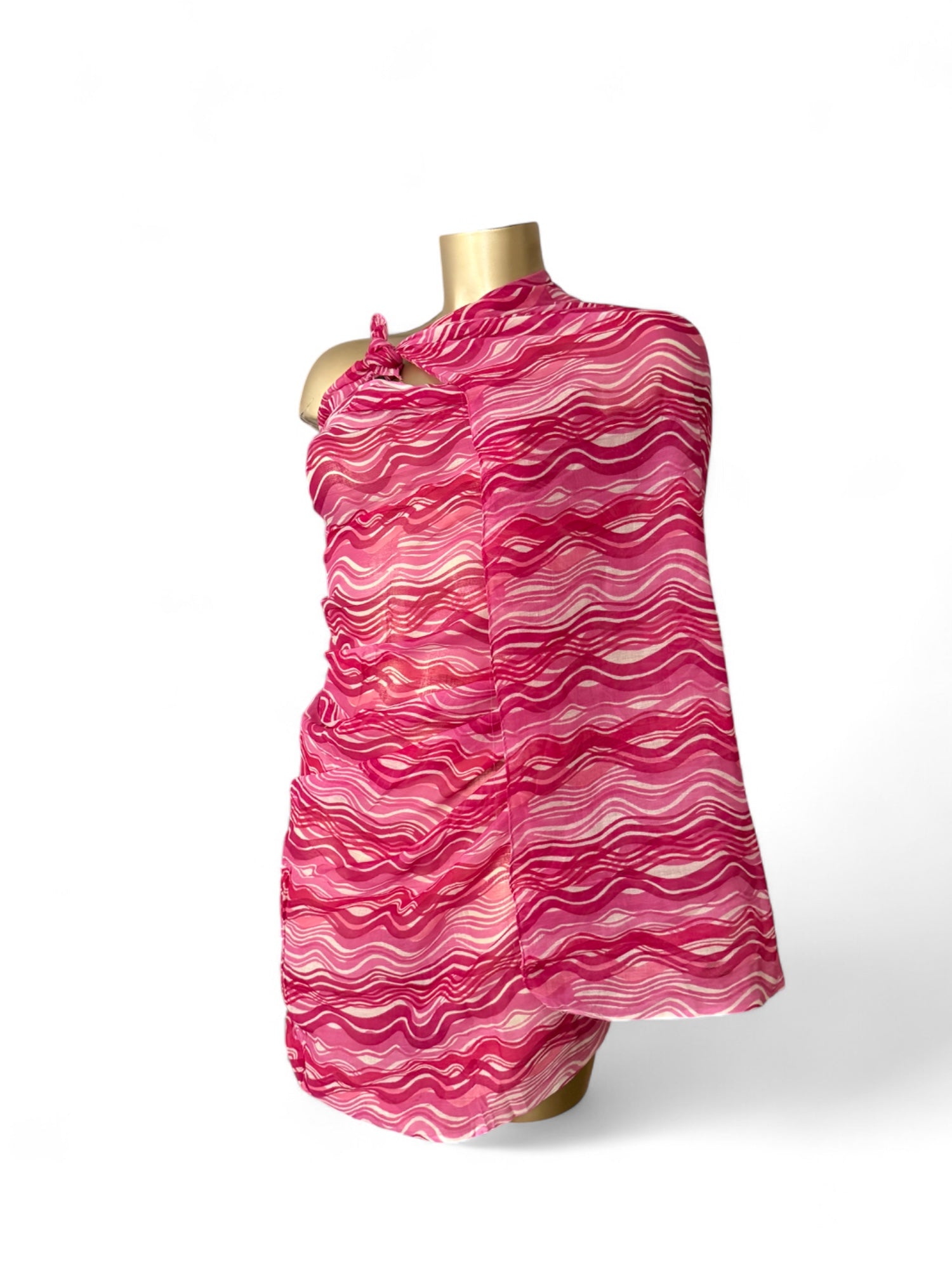 Pink graphic mesh multiway pareo tie up mini skirt / top (172x104cm)